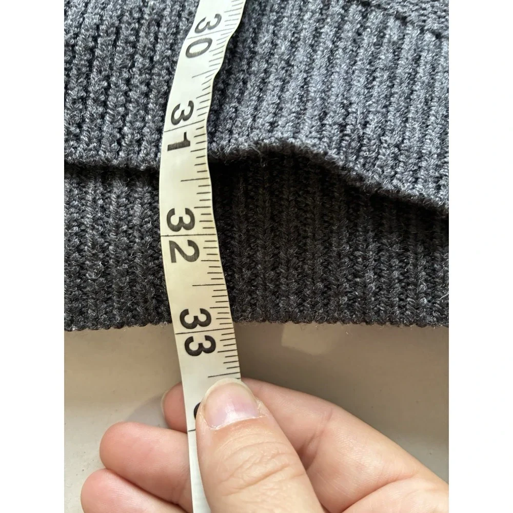Lululemon Cardi All‎ Day Knit Cardigan Small Gray Long Line 100% Merino Wool